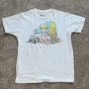 Disney White T-Shirt with Winnie the Pooh and Christopher Robin